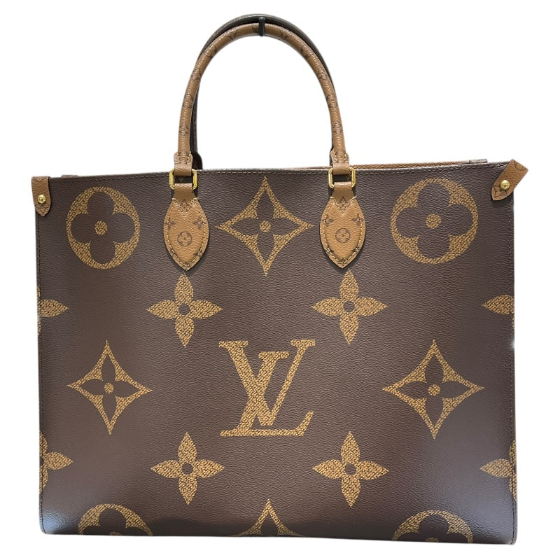 ルイ・ヴィトン LOUIS VUITTON オンザゴーＧＭ M45320 ブラウン モノグラム ジャイアント・リバース ユニセックス トートバッグ