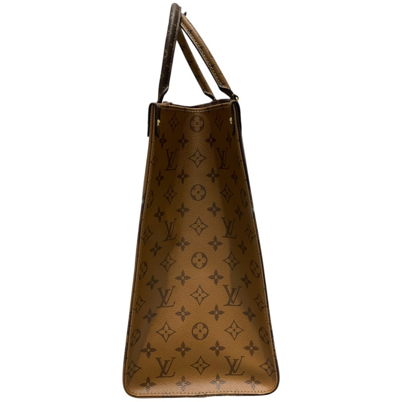 ルイ・ヴィトン LOUIS VUITTON オンザゴーＧＭ M45320 ブラウン モノグラム ジャイアント・リバース ユニセックス トートバッグ