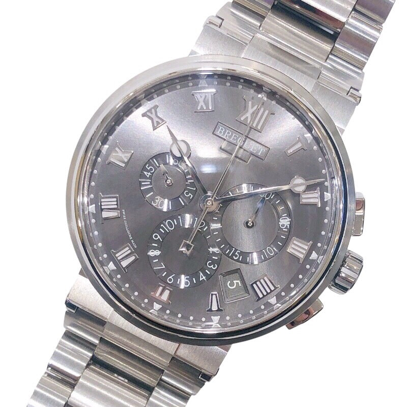 ブレゲ Breguet マリーン クロノグラフ 5527TI/G2/TWO グレー チタン 自動巻き メンズ 腕時計