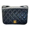 シャネル CHANEL マトラッセ レザーショルダーフラップバッグ ブラック/ゴールド ラムスキン レディース ショルダーバッグ
