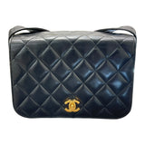 シャネル CHANEL マトラッセ レザーショルダーフラップバッグ ブラック/ゴールド ラムスキン レディース ショルダーバッグ