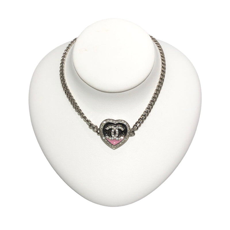 シャネル CHANEL CCマークハートネックレス メタル・ラインストーン アクセサリー