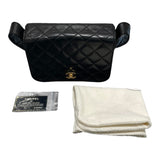 シャネル CHANEL マトラッセ レザーショルダーフラップバッグ ブラック/ゴールド ラムスキン レディース ショルダーバッグ