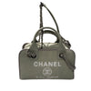 シャネル CHANEL ドーヴィル ボーリングバッグ A92749 グレー キャンバス レディース ショルダーバッグ