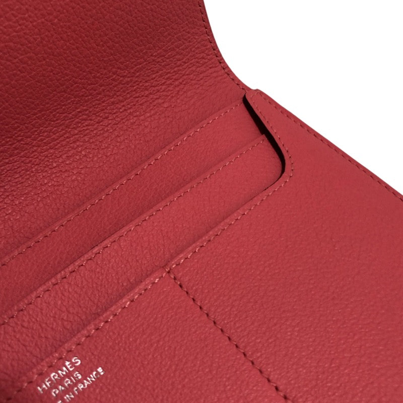 エルメス HERMES R.M.Sトゥタンマン W刻印 ローズアザレ×シルバー金具 エバーカラー レディース 長財布