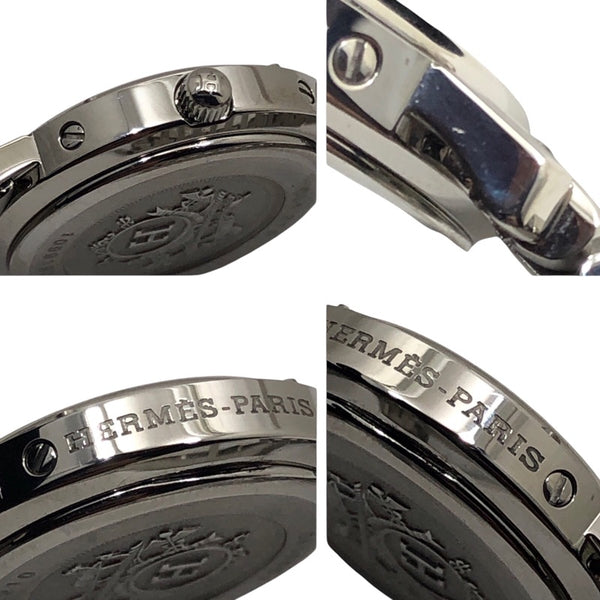 エルメス HERMES クリッパー CL4.210 ピンク SS クオーツ レディース 腕時計