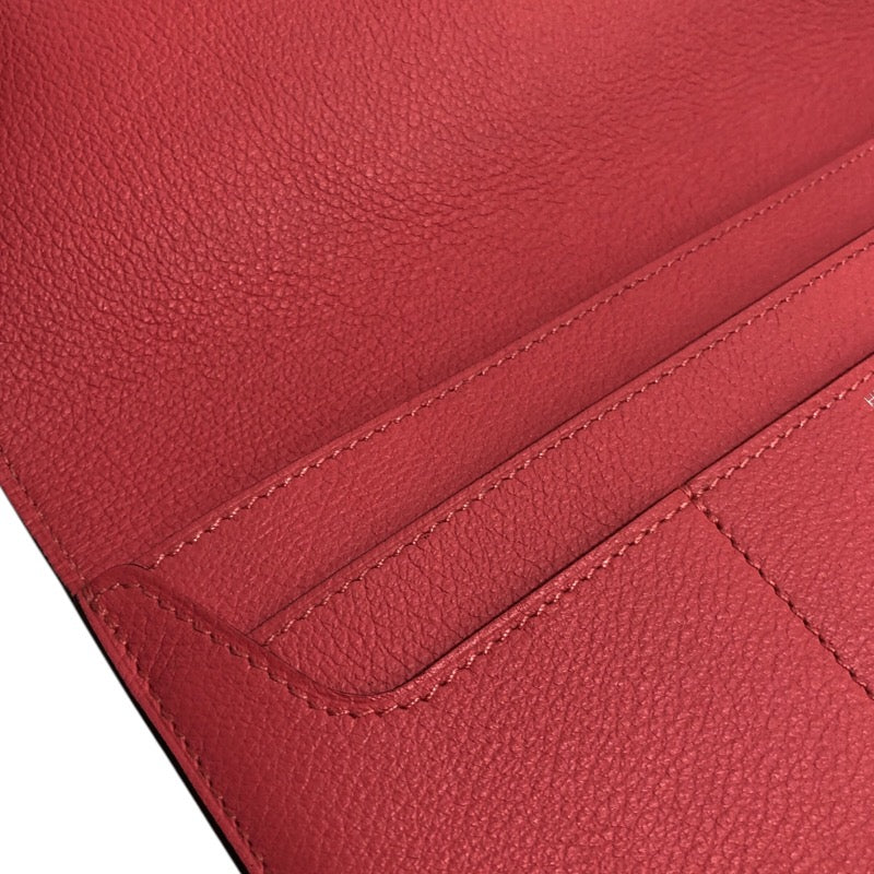 エルメス HERMES R.M.Sトゥタンマン W刻印 ローズアザレ×シルバー金具 エバーカラー レディース 長財布