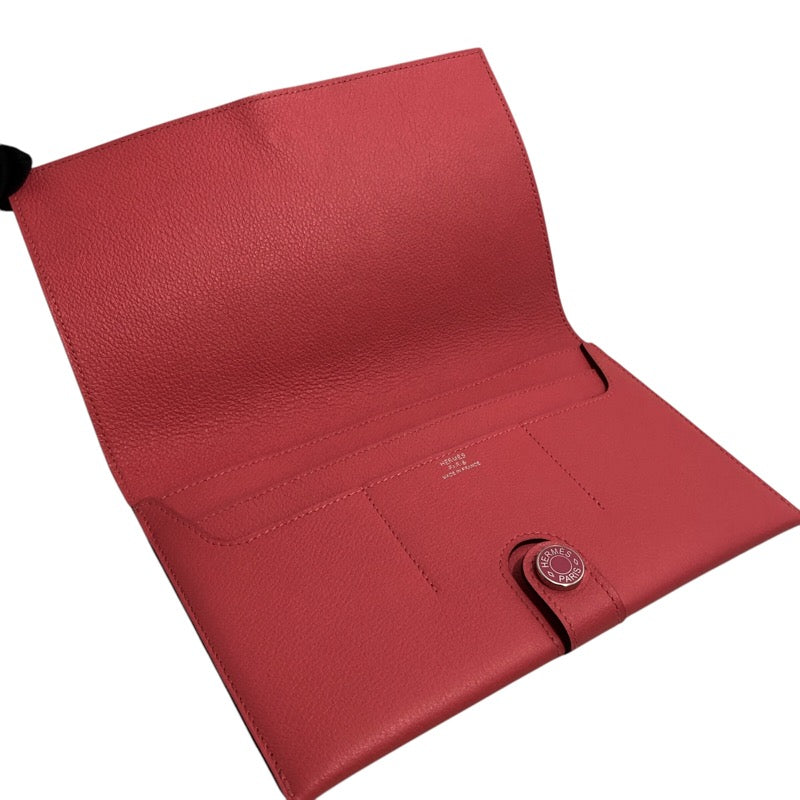エルメス HERMES R.M.Sトゥタンマン W刻印 ローズアザレ×シルバー金具 エバーカラー レディース 長財布