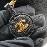 シャネル CHANEL ココマークバニティ A01998 9番台 ブラック×ゴールド金具 キャビアスキン レディース ハンドバッグ
