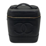 シャネル CHANEL ココマークバニティ A01998 9番台 ブラック×ゴールド金具 キャビアスキン レディース ハンドバッグ