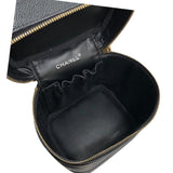 シャネル CHANEL ココマークバニティ A01998 9番台 ブラック×ゴールド金具 キャビアスキン レディース ハンドバッグ