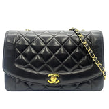 シャネル CHANEL ダイアナ25 A01165 ブラック ゴールド金具 ラムスキン レディース ショルダーバッグ