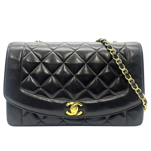シャネル CHANEL ダイアナ25 A01165 ブラック ゴールド金具 ラムスキン レディース ショルダーバッグ