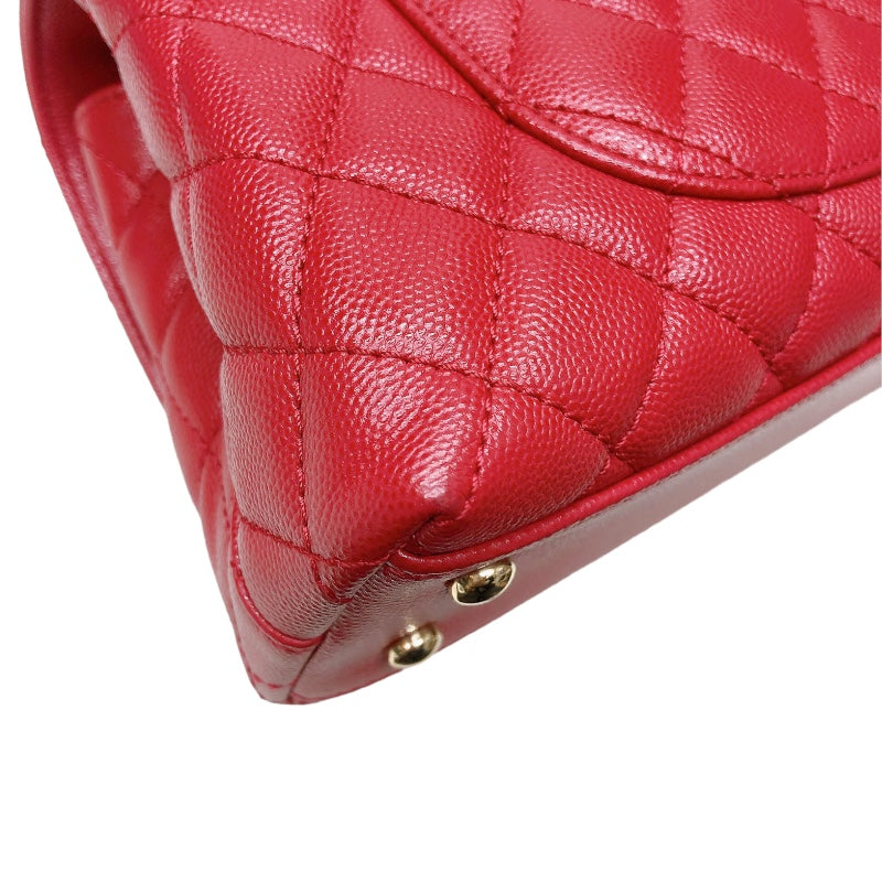 シャネル CHANEL ココハンドルXS A92990 レッド　ゴールド金具 キャビアスキン レディース ハンドバッグ