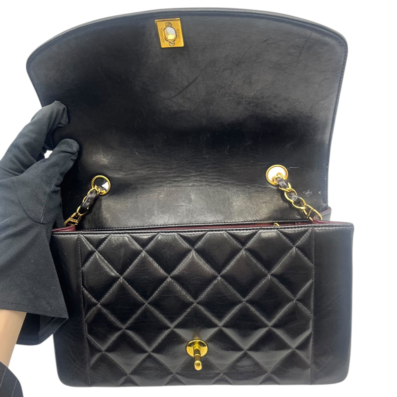 シャネル CHANEL ダイアナ25 A01165 ブラック ゴールド金具 ラムスキン レディース ショルダーバッグ