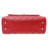 シャネル CHANEL ココハンドルXS A92990 レッド　ゴールド金具 キャビアスキン レディース ハンドバッグ