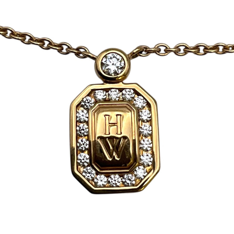 ハリーウィンストン HARRY WINSTON HWロゴネックレス 750PG ジュエリー