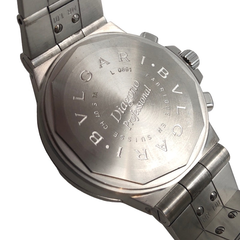 ブルガリ BVLGARI ディアゴノ タキメトリック クロノグラフ CH40STA ブラック ss メンズ 腕時計