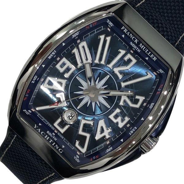 フランク・ミュラー FRANCK MULLER ヴァンガード　ヨッティング V45SCDT ブルー SS メンズ 腕時計