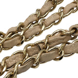 シャネル CHANEL マトラッセ25 A01112 12番台 ベージュ×ゴールド金具 キャビアスキン レディース ショルダーバッグ