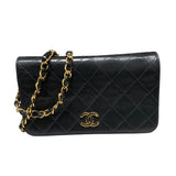 シャネル CHANEL マトラッセプッシュロックチェーンショルダー A03568 ブラック ゴールド金具 ラム レディース ショルダーバッグ