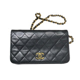 シャネル CHANEL マトラッセプッシュロックチェーンショルダー A03568 ブラック ゴールド金具 ラム レディース ショルダーバッグ