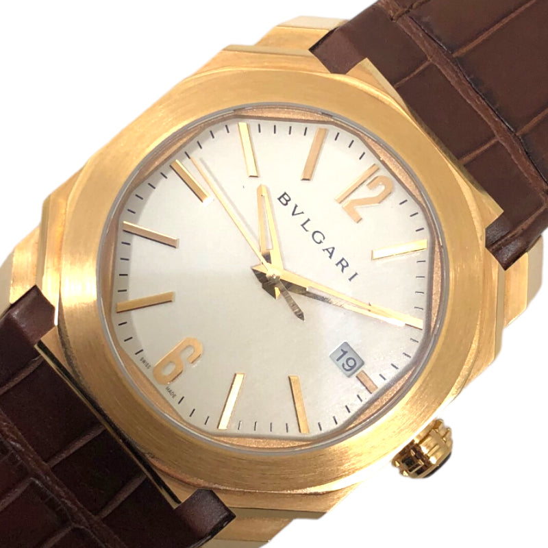 ブルガリ BVLGARI オクト ソロテンポ BGOP38G K18PG/レザーストラップ 自動巻き メンズ 腕時計