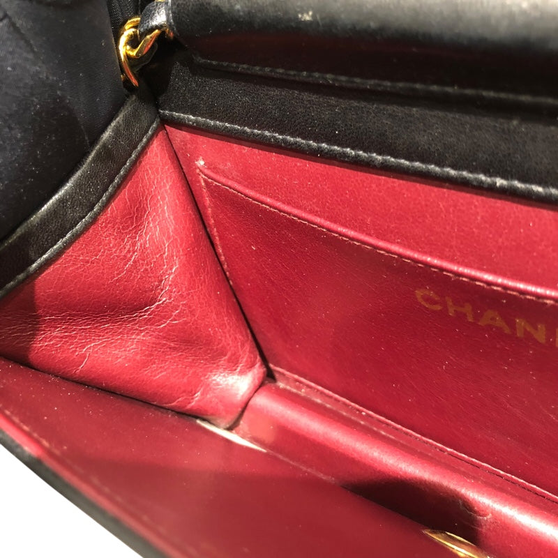 シャネル CHANEL マトラッセプッシュロックチェーンショルダー A03568 ブラック ゴールド金具 ラム レディース ショルダーバッグ