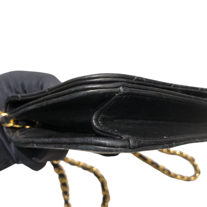 シャネル CHANEL マトラッセプッシュロックチェーンショルダー A03568 ブラック ゴールド金具 ラム レディース ショルダーバッグ