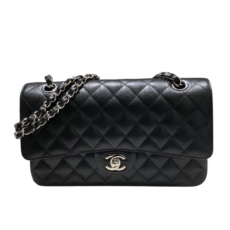 シャネル CHANEL マトラッセ25 A01112 ブラック　シルバー金具 キャビア レディース ショルダーバッグ