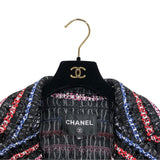 シャネル CHANEL スパンコールツイードジャケット P62687 マルチカラーボーダー コットン・シルク レディース テーラードジャケット