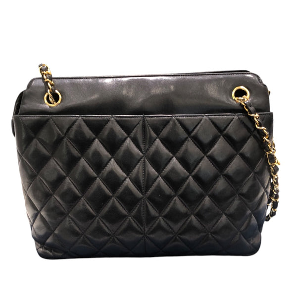 シャネル CHANEL マトラッセチェーントート ブラック ゴールド金具 ラム レディース ショルダーバッグ