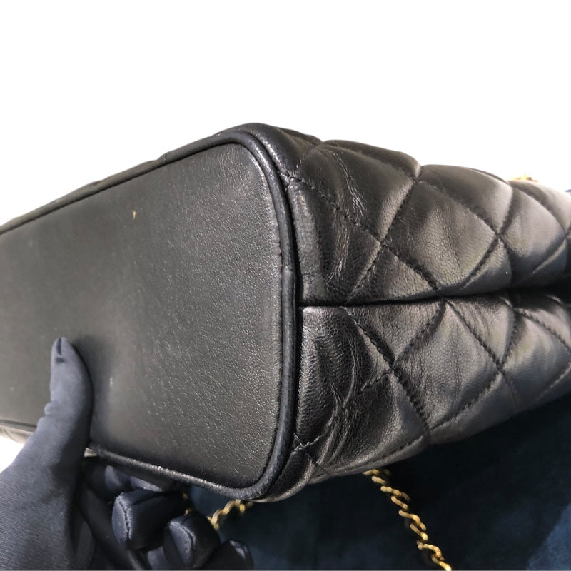 シャネル CHANEL マトラッセチェーントート ブラック ゴールド金具 ラム レディース ショルダーバッグ
