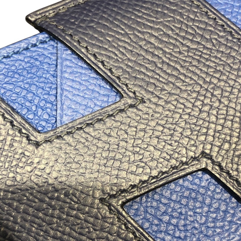 エルメス HERMES Hタグ カードケース Z刻印 ブルーサフィール/ブルーフランス ヴォーエプソン メンズ カードケース