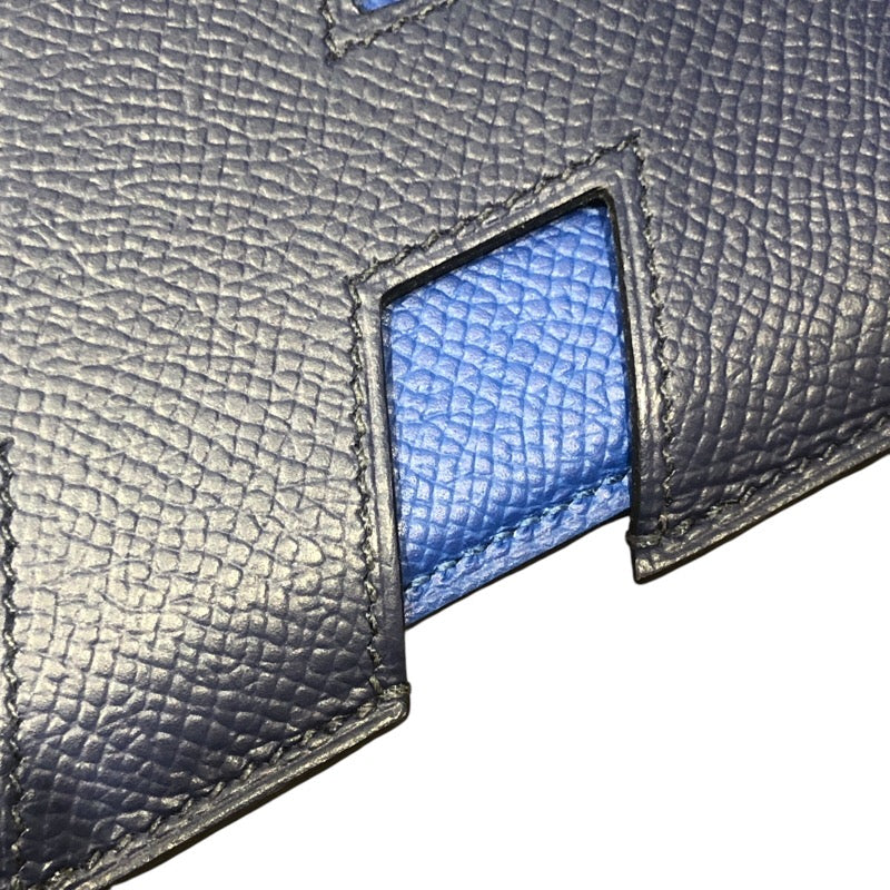 エルメス HERMES Hタグ カードケース Z刻印 ブルーサフィール