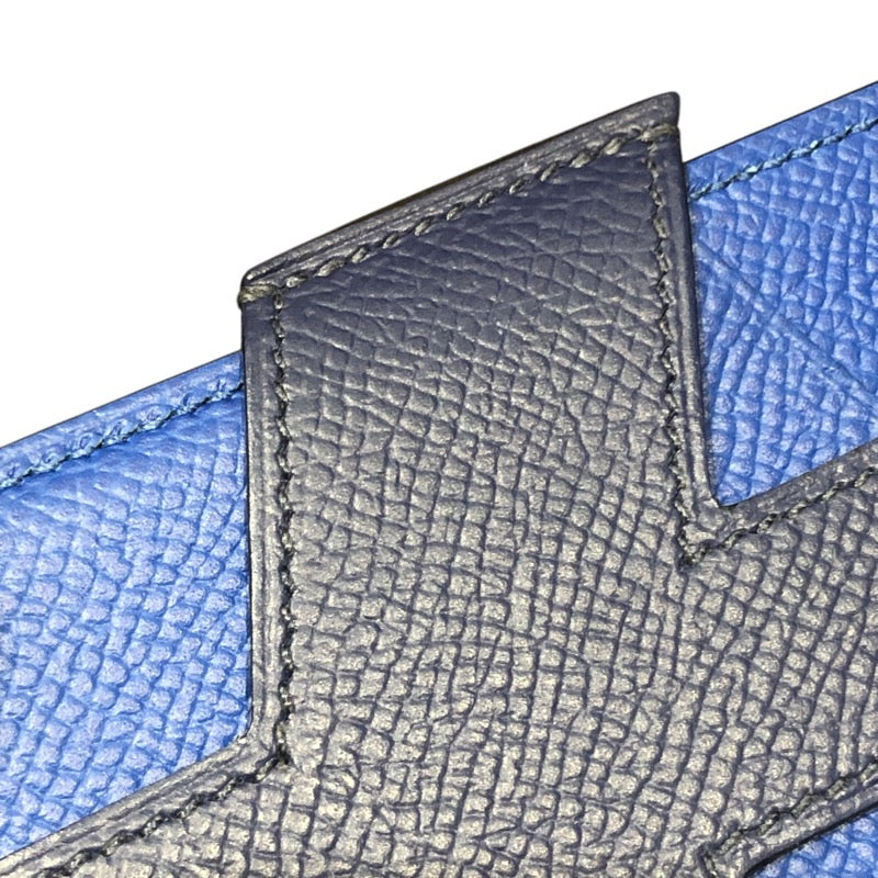 エルメス HERMES Hタグ カードケース Z刻印 ブルーサフィール