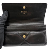 シャネル CHANEL CHANEL19 フラップウォレット AP0953 ブラック ゴールド金具 ラムスキン レディース 長財布