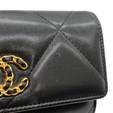 シャネル CHANEL CHANEL19 フラップウォレット AP0953 ブラック ゴールド金具 ラムスキン レディース 長財布