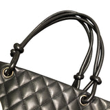 シャネル CHANEL カンボンライン ラージトートバッグ A25169 ブラック ラムスキン レディース トートバッグ