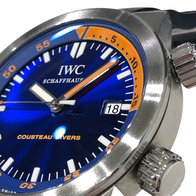 インターナショナルウォッチカンパニー IWC アクアタイマー　クストーダイバーズ IW354806 ブルー SS メンズ 腕時計
