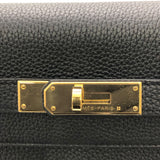 エルメス HERMES ケリー28　内縫い B刻 ブラック×ゴールド金具 トゴ レディース ハンドバッグ