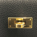 エルメス HERMES ケリー28　内縫い B刻 ブラック×ゴールド金具 トゴ レディース ハンドバッグ
