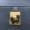 エルメス HERMES ケリー28　内縫い B刻 ブラック×ゴールド金具 トゴ レディース ハンドバッグ