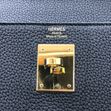 エルメス HERMES ケリー28　内縫い B刻 ブラック×ゴールド金具 トゴ レディース ハンドバッグ