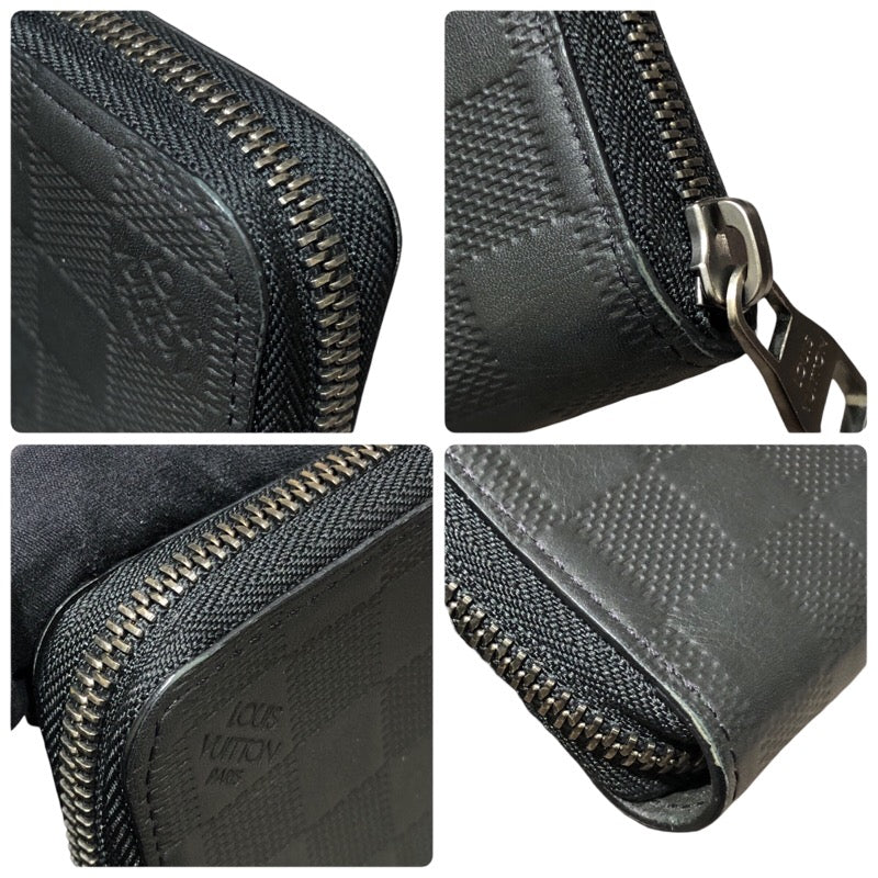 ルイ・ヴィトン LOUIS VUITTON ジッピーウォレット・ヴェルティカル N63548 オニキス ダミエ・アンフィニ レザー メンズ 長財布