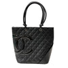 シャネル CHANEL カンボンライントート ミディアム A25166 ブラック×ブラック レザー レディース トートバッグ