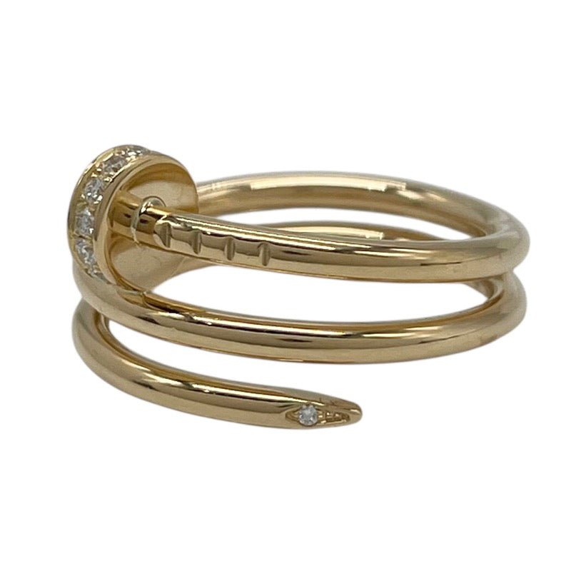 カルティエ Cartier ジュスト アン クル ダイヤ リング ダブル #52 K18YG ダイヤモンド ジュエリー