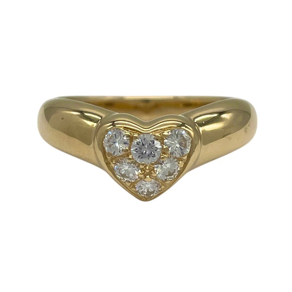 ティファニー TIFFANY＆CO ハート パヴェダイヤリング 12号 K18YG ダイヤモンド ジュエリー