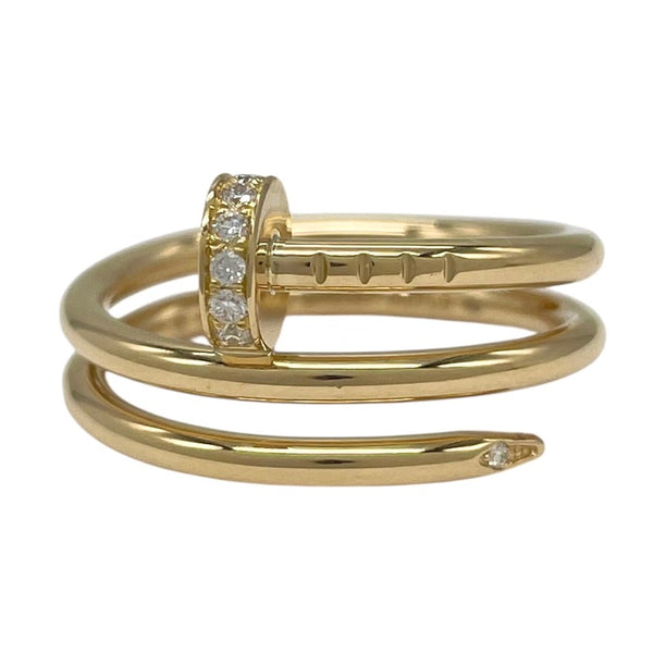 カルティエ Cartier ジュスト アン クル ダイヤ リング ダブル #52 K18YG ダイヤモンド ジュエリー