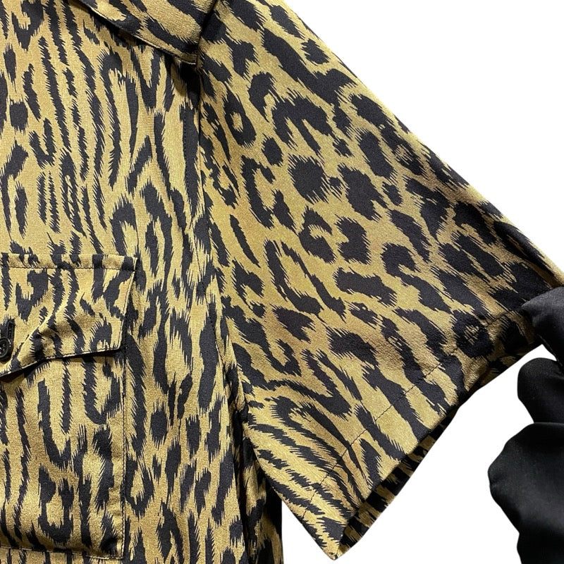 サンローラン SAINT LAURENT 総柄シルク半袖シャツ 663673 ベージュ シルク メンズ 半袖シャツ